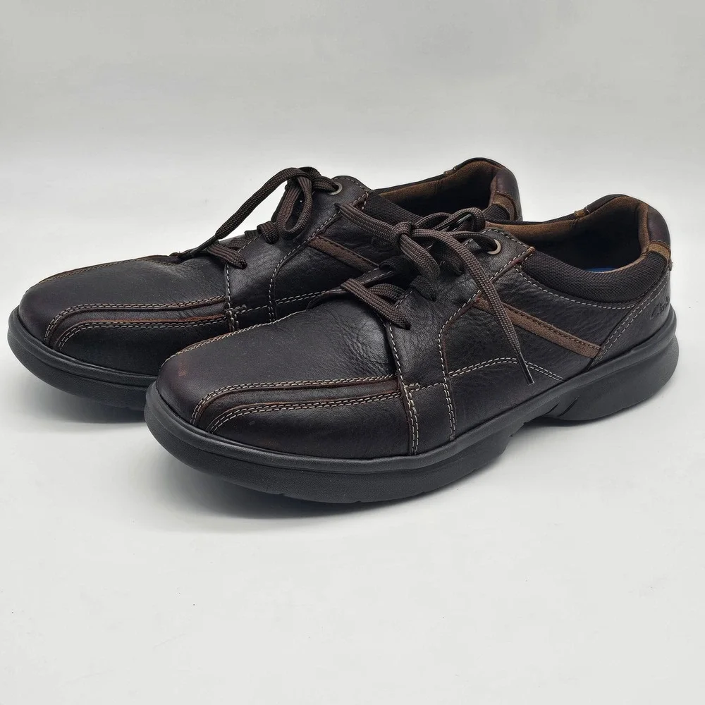 Clarks Collection Bradley Walk Men's Brown Leather Comfort‎ Casual Shoes US 11